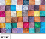 QuizQuirk 1000 Piece Puzzle, Colorful Wooden Blocks Jigsaw Puzzle for Adults/Teens (Puzzle Saver Kit Included)