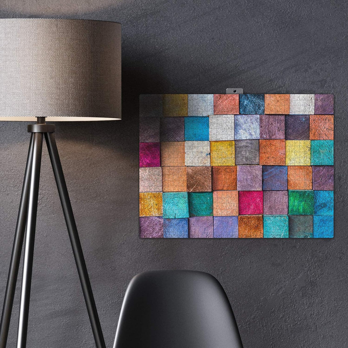 QuizQuirk 1000 Piece Puzzle, Colorful Wooden Blocks Jigsaw Puzzle for Adults/Teens (Puzzle Saver Kit Included)