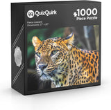QuizQuirk 1000 Piece Puzzle, Bold Leopard Jigsaw Puzzle for Adults/Teens (Puzzle Saver Kit Included)