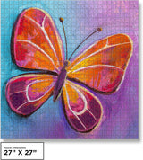 QuizQuirk 1000 Piece Puzzle, Butterfly Painting Jigsaw Puzzle for Adults/Teens (Puzzle Saver Kit Included)