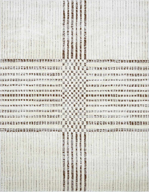 Modern Scandi High Pile Dark Brown/Ivory Architect IV Area Rug