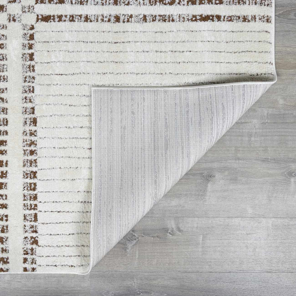 Modern Scandi High Pile Dark Brown/Ivory Architect IV Area Rug