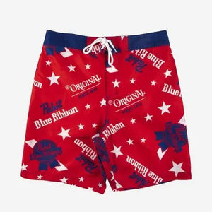 Pabst Blue Ribbon Men's Board Shorts Swim Shorts Trunk Swimwear UPF 50+