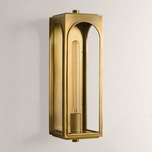 Bronze Brass Glass Wall Light Fixture