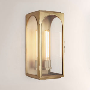 Bronze Brass Glass Wall Light Fixture