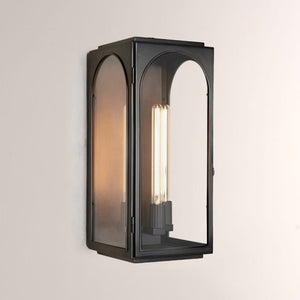 Bronze Brass Glass Wall Light Fixture