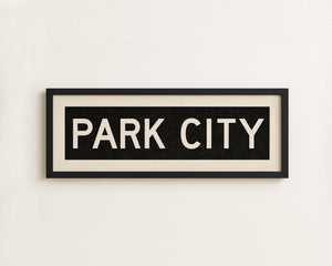 Framed Park City Utah Bus Scroll