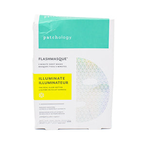 Patchology FlashMasque ILLUMINATE 5 Minute Sheet Masks 4 PACK 0.95oz- Imperfect Box