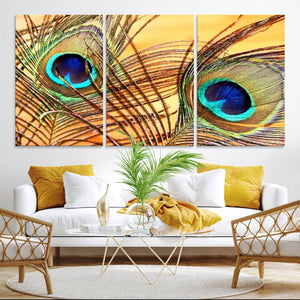 Peacock Feather Wall Art Print - Vibrant Green, Blue, and