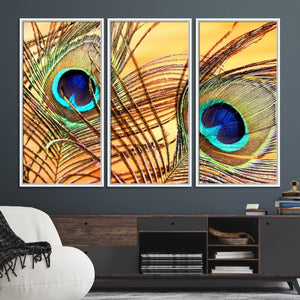 Peacock Feather Wall Art Print - Vibrant Green, Blue, and
