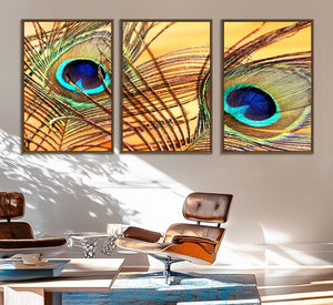 Peacock Feather Wall Art Print - Vibrant Green, Blue, and
