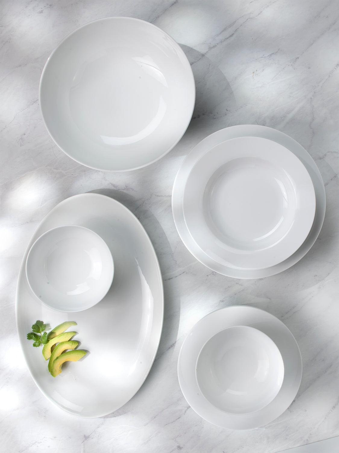 Essential Classic White Porcelain Dinnerware Set – 16 Piece