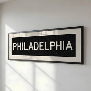 Framed Philadelphia Pennsylvania Bus Scroll