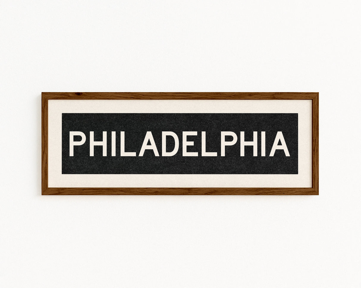 Framed Philadelphia Pennsylvania Bus Scroll
