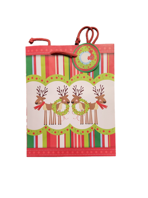 JR Large Tote Giftbag - Cute Reindeer