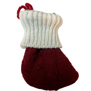 Knitted Red and White Stocking Ornament