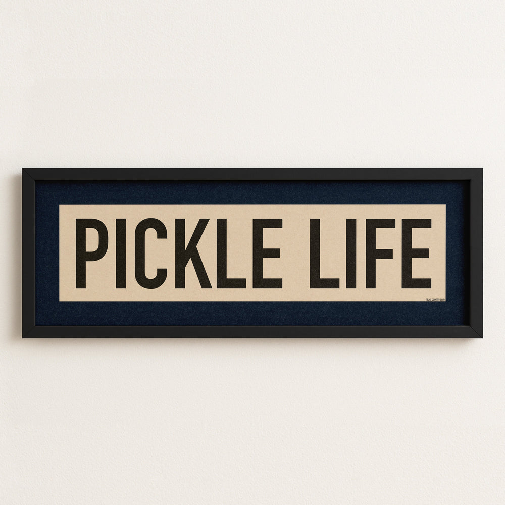 Framed Pickle Life Pickleball Art Scroll Sign