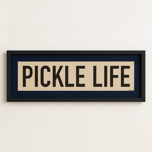Framed Pickle Life Pickleball Art Scroll Sign
