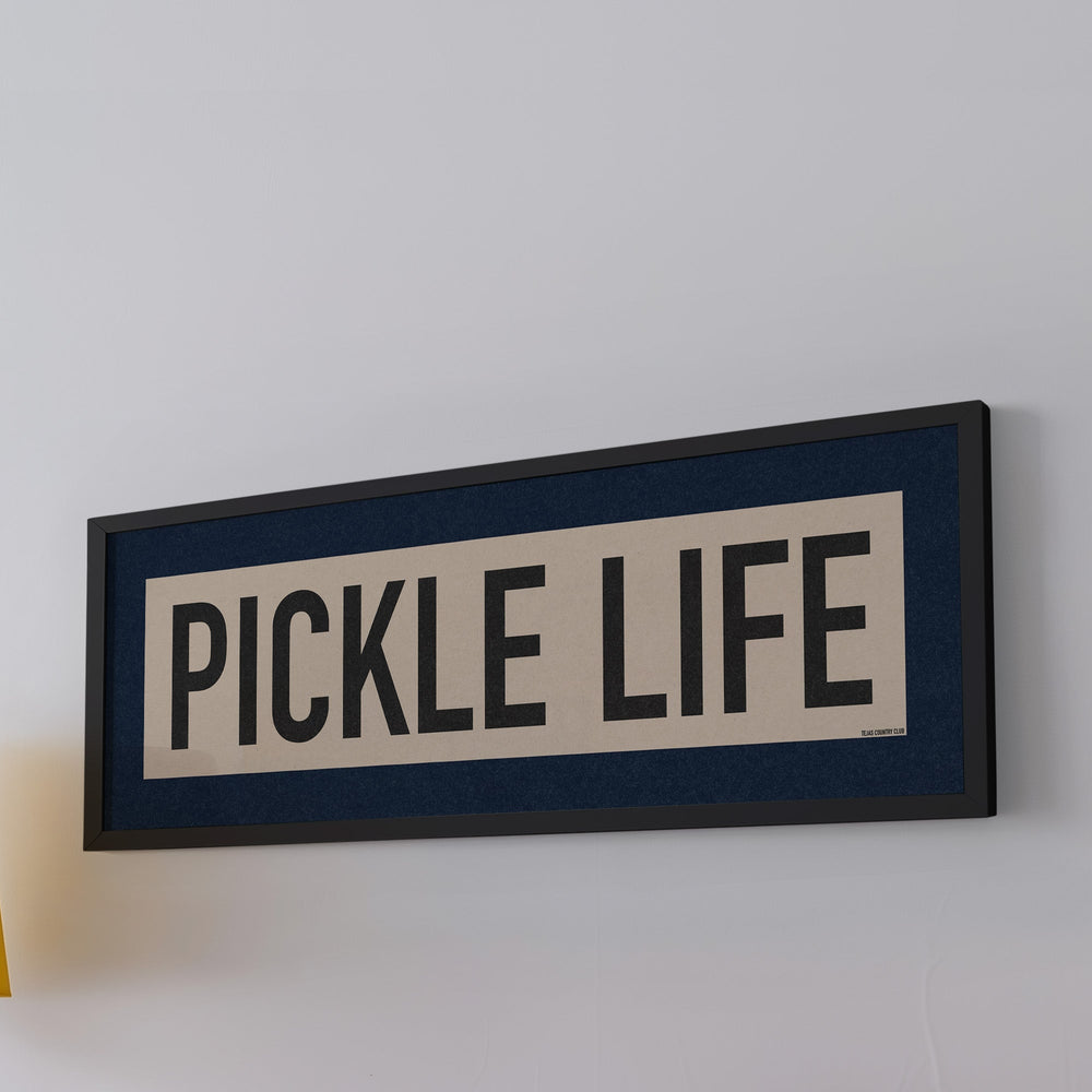 Framed Pickle Life Pickleball Art Scroll Sign