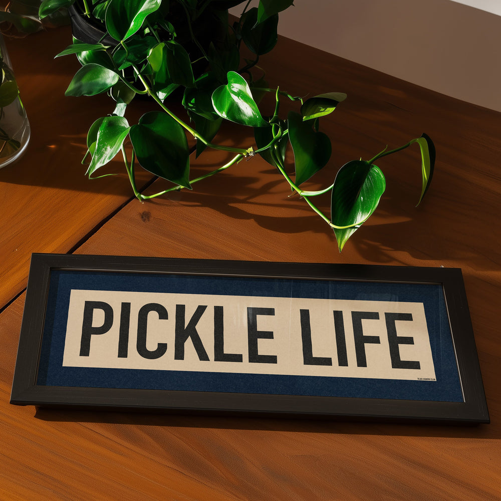 Framed Pickle Life Pickleball Art Scroll Sign