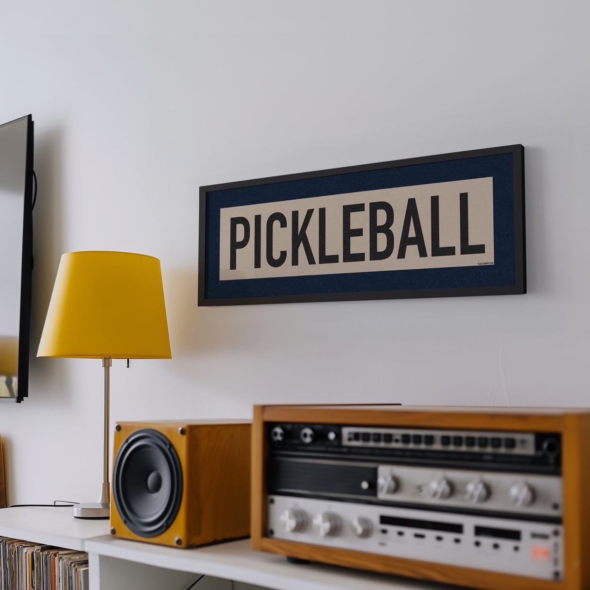 Framed Pickleball Art Scroll Sign
