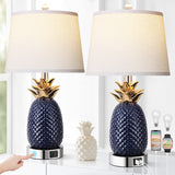 22' Pineapple Table Lamps Set of 2,  Navy Blue