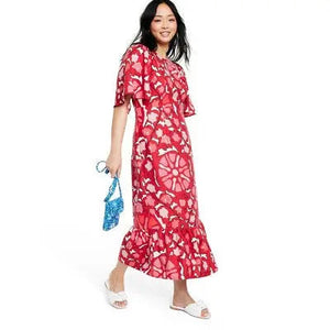 RHODE Women's Bell Sleeve Cut Out Casual Jumpsuit High-Neck