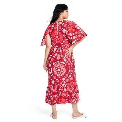 RHODE Women's Bell Sleeve Cut Out Casual Jumpsuit High-Neck
