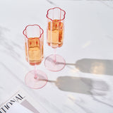 Flower Champagne Flute Glassware, Set of 2