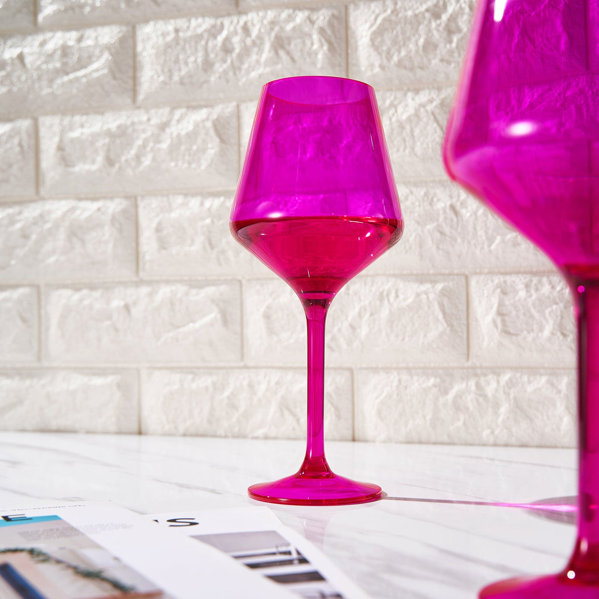 Valencia Acrylic Stemmed Wine Glassware, Set of 2