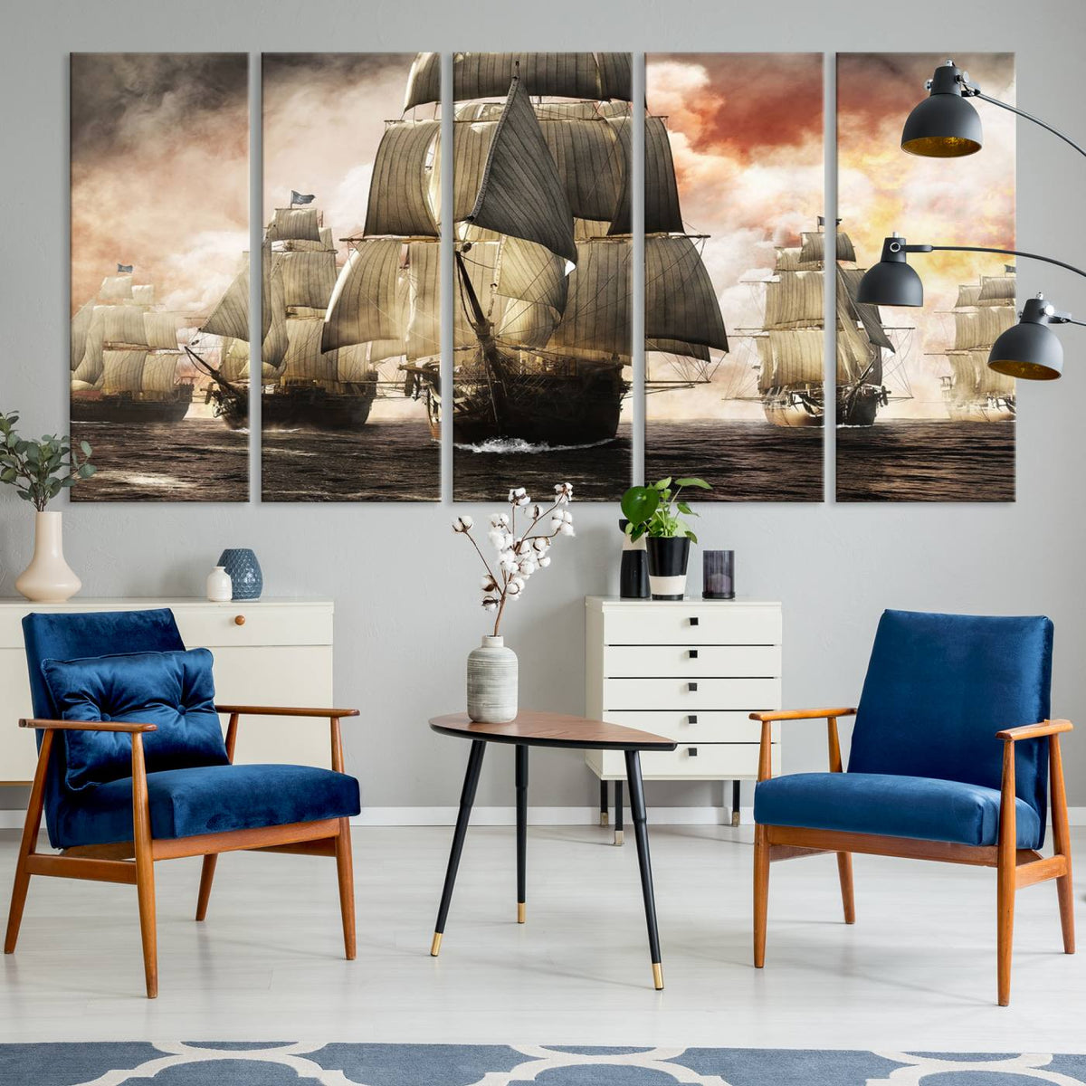 Pirate Fleet Canvas Wall Art Print Pirate Ships Canvas Print