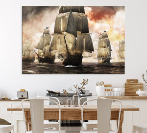 Pirate Fleet Canvas Wall Art Print Pirate Ships Canvas Print