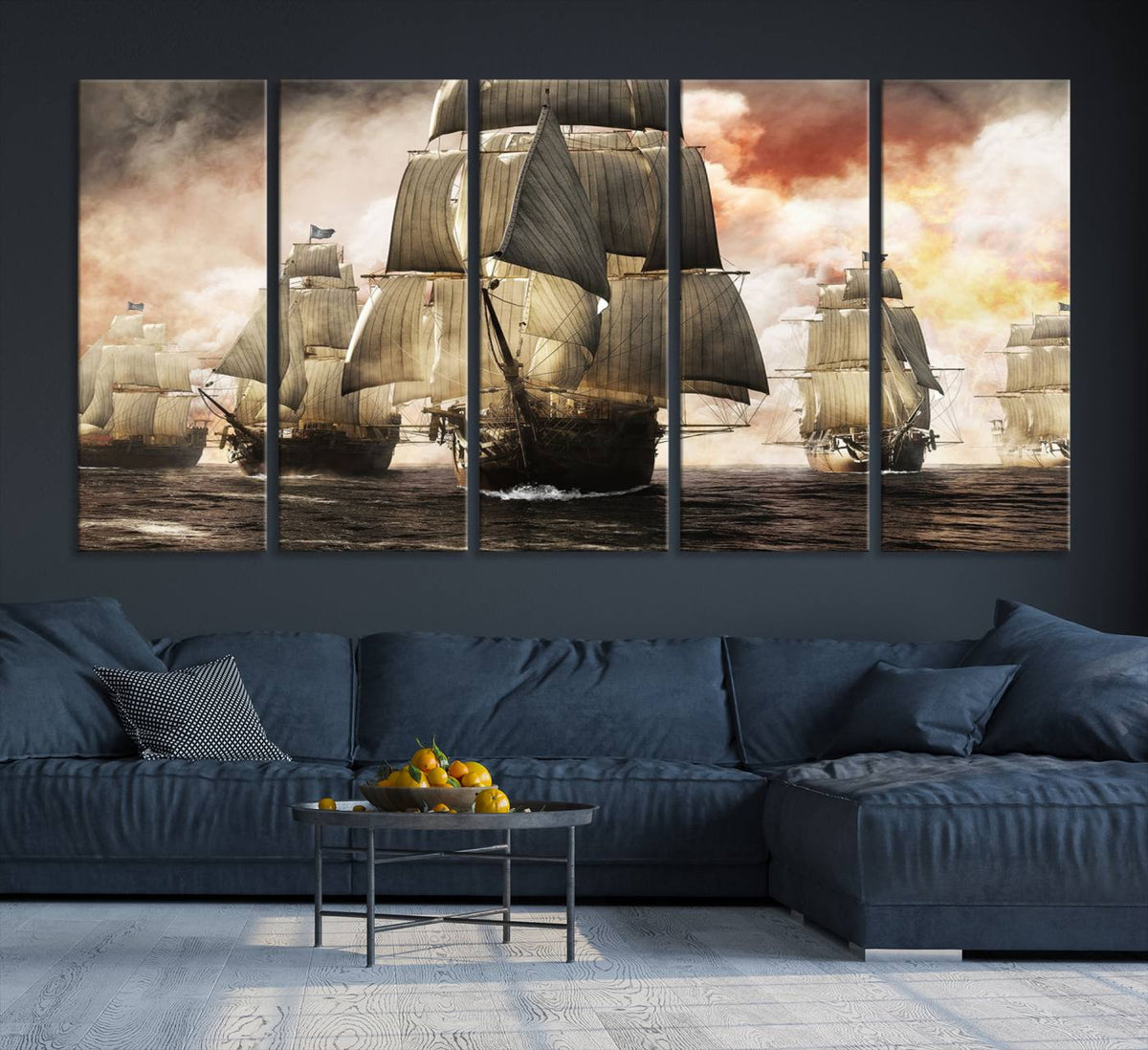 Pirate Fleet Canvas Wall Art Print Pirate Ships Canvas Print