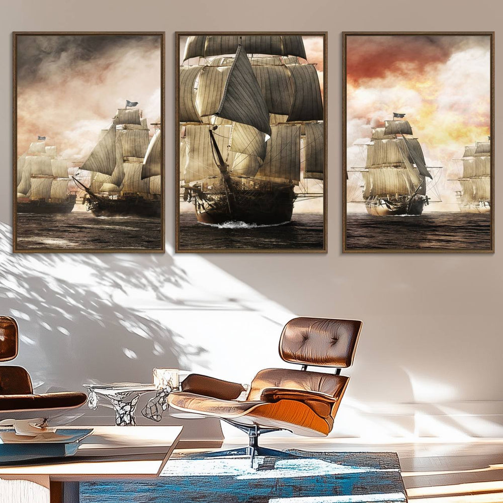 Pirate Fleet Canvas Wall Art Print Pirate Ships Canvas Print