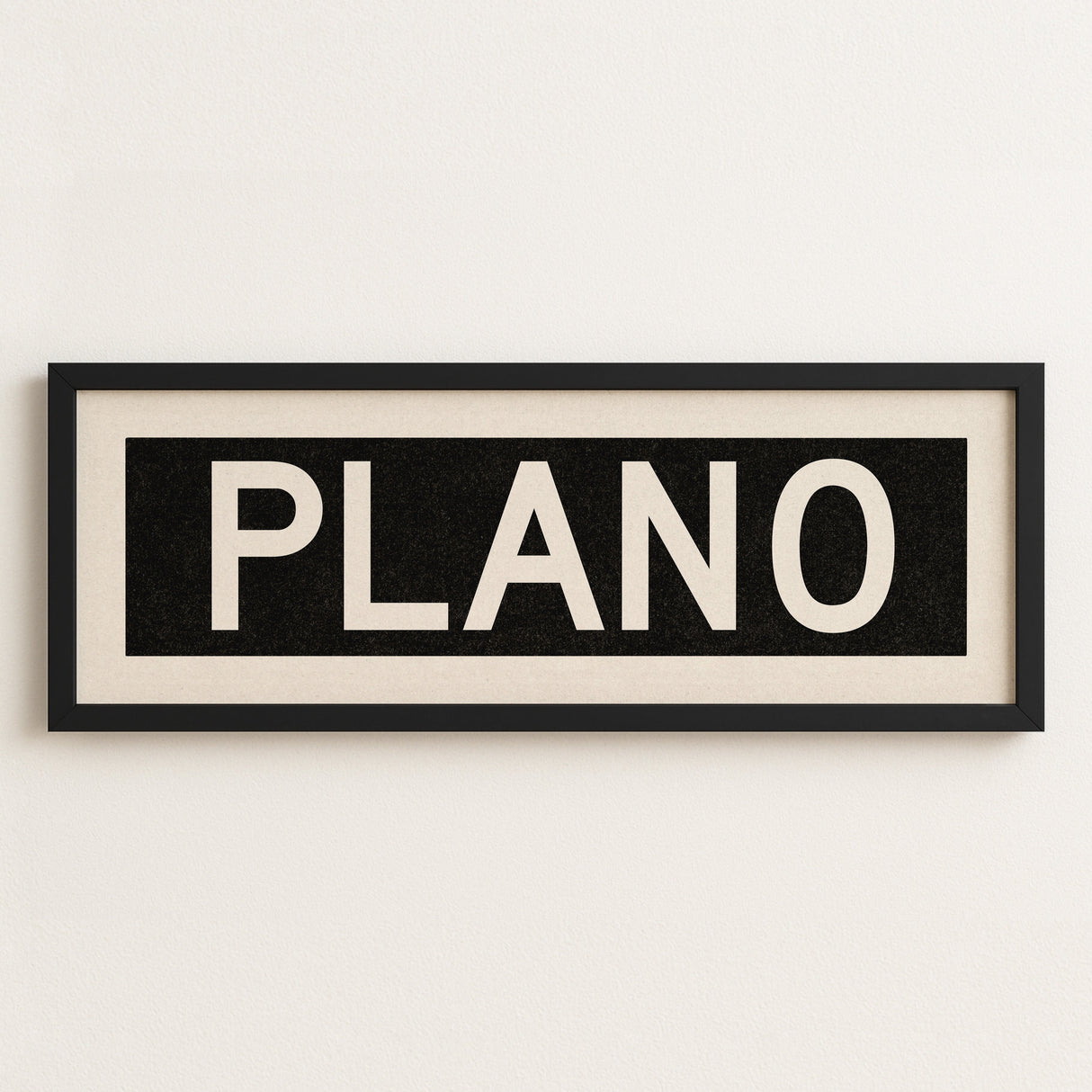 Framed Plano Bus Scroll Sign