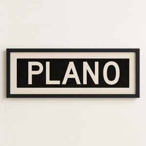 Framed Plano Bus Scroll Sign