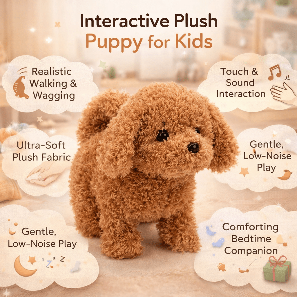 Interactive Puppy Plush Toy Walking Barking Electronic Dog Toy for Kids