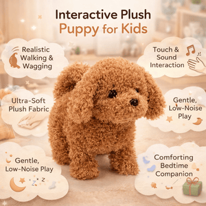 Interactive Puppy Plush Toy Walking Barking Electronic Dog Toy for Kids