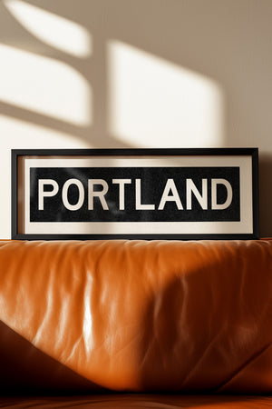 Framed Portland Oregon Bus Scroll