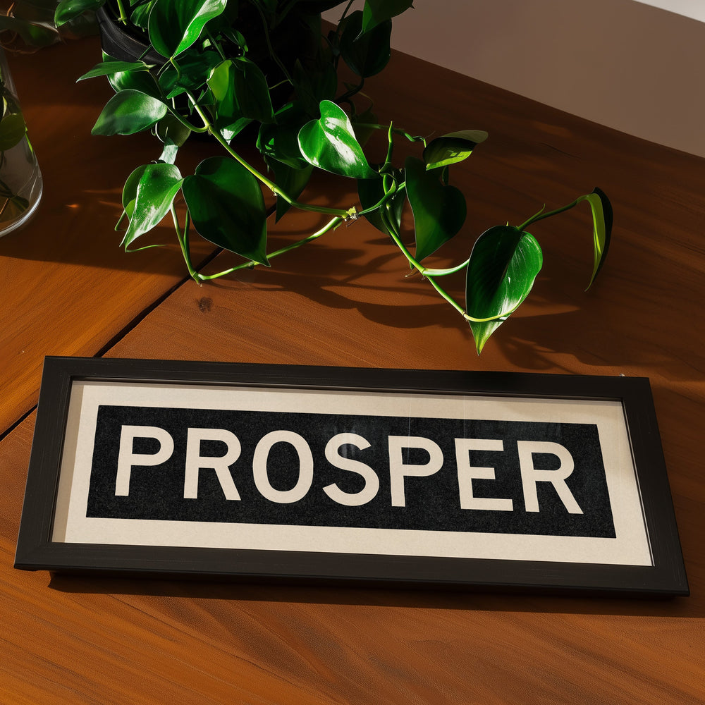 Framed Prosper Bus Scroll Sign