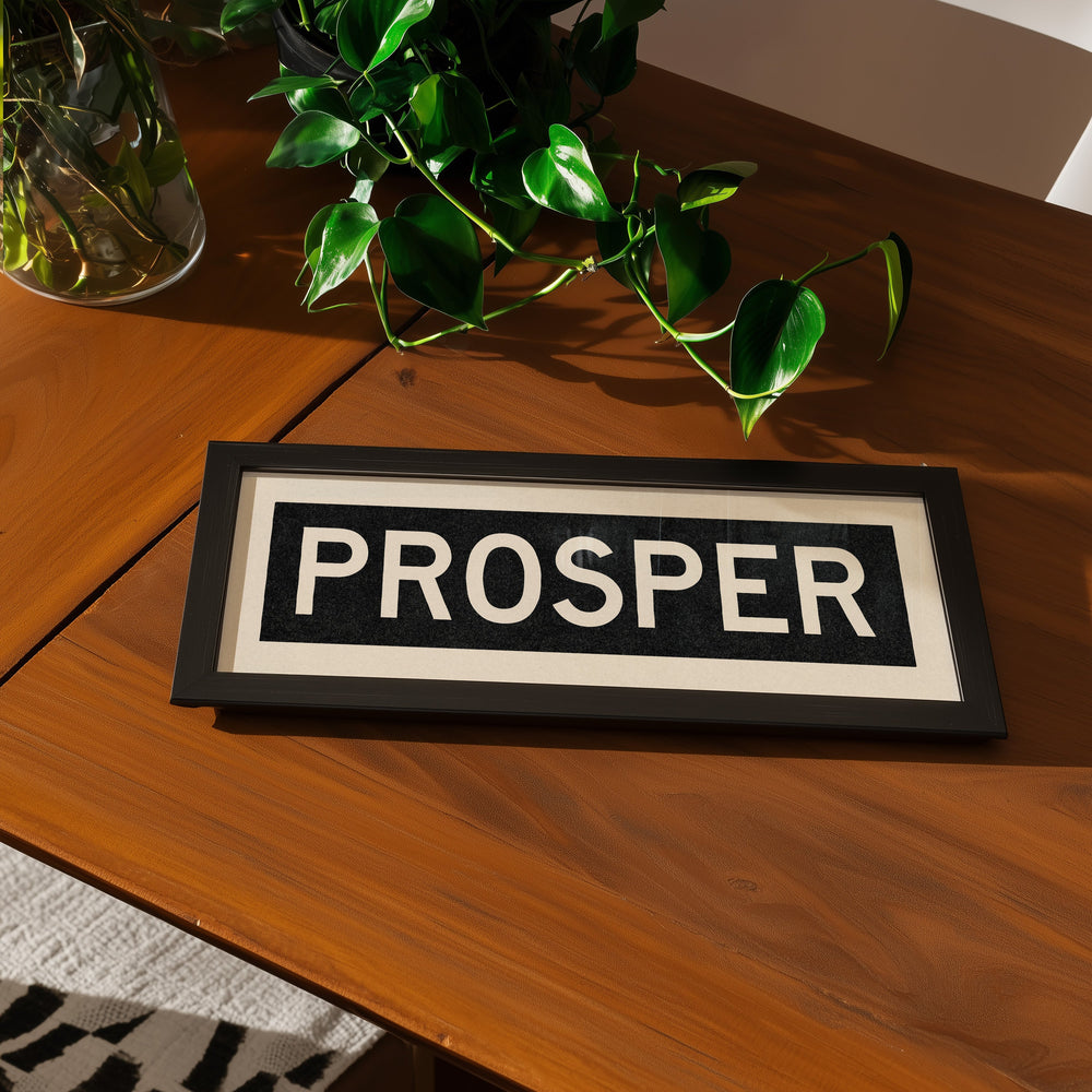 Framed Prosper Bus Scroll Sign
