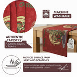 DaDa Bedding Red Santa Claus Christmas Tree Woven Tapestry Dining Table Runner (17615)