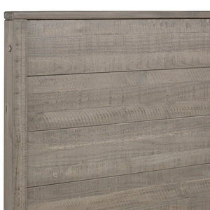 Queen Solid Wooden Platform Bed Frame with Headboard in Grey Wood Finish