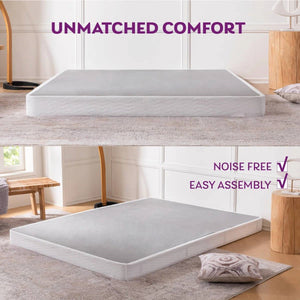 Queen size 5-inch Low Profile Metal Box Spring Mattress Foundation with Cover