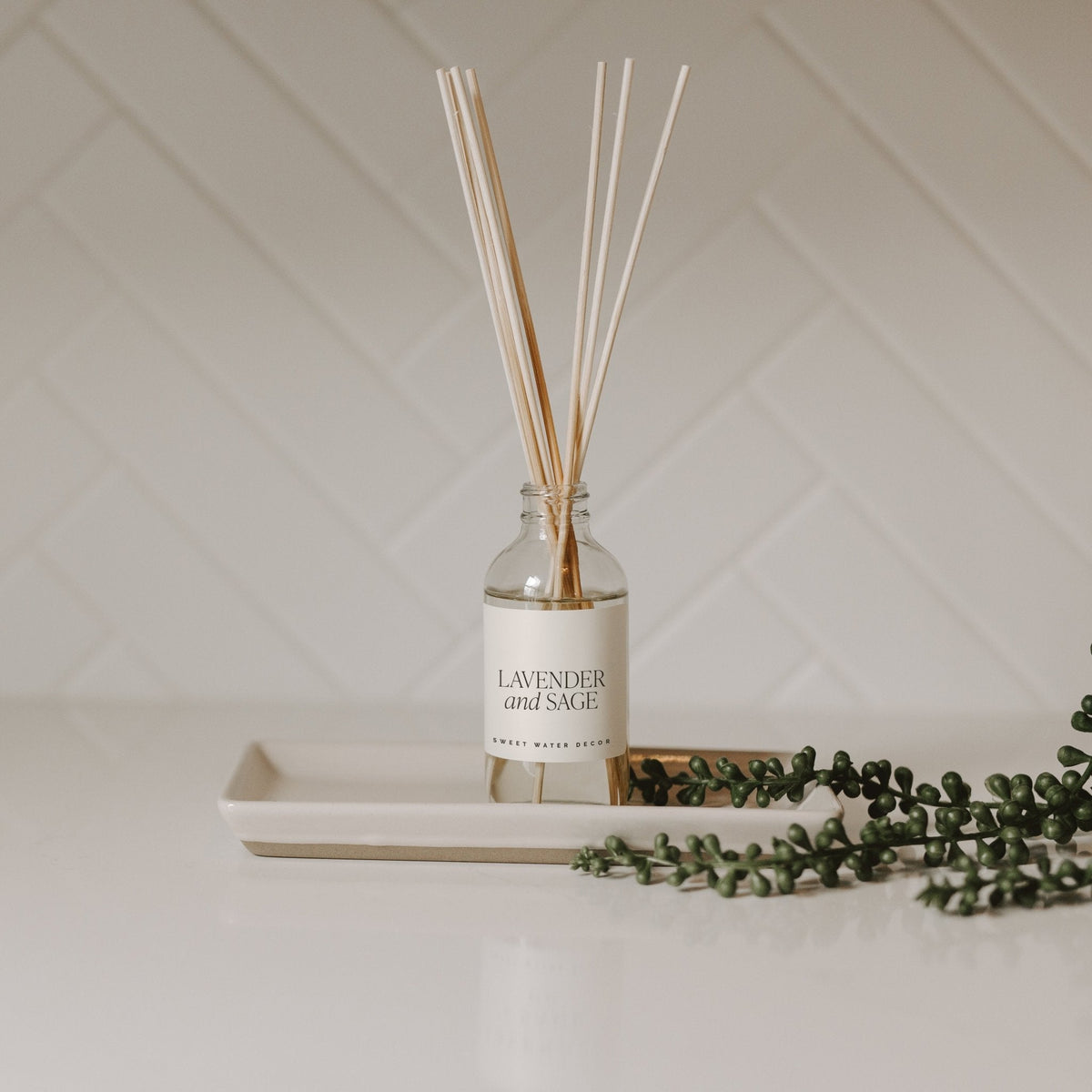 Saje Reed Diffuser Lavender and Sage Clear Reed Diffuser – Tuesday Morning