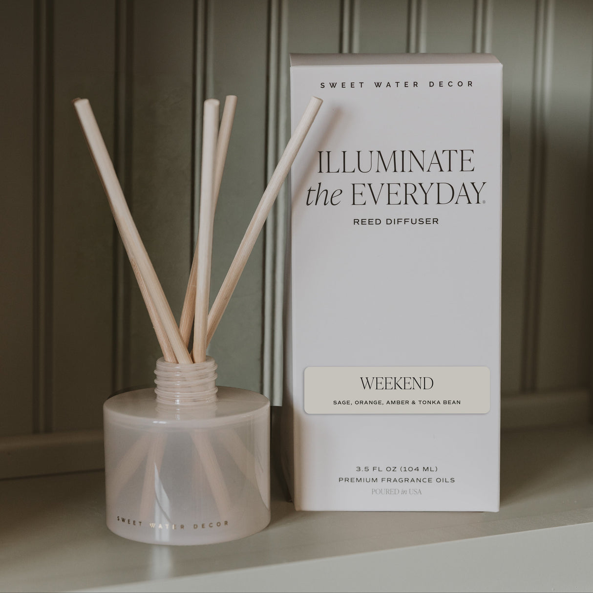 Weekend White Translucent Tinted Glass Jar Reed Diffuser