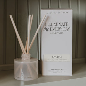 Spa Day White Translucent Tinted Glass Jar Reed Diffuser