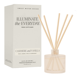 Cashmere and Vanilla White Translucent Tinted Glass Jar Reed Diffuser