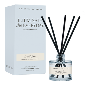 Coastal Lemon Blue Tinted Glass Jar Reed Diffuser