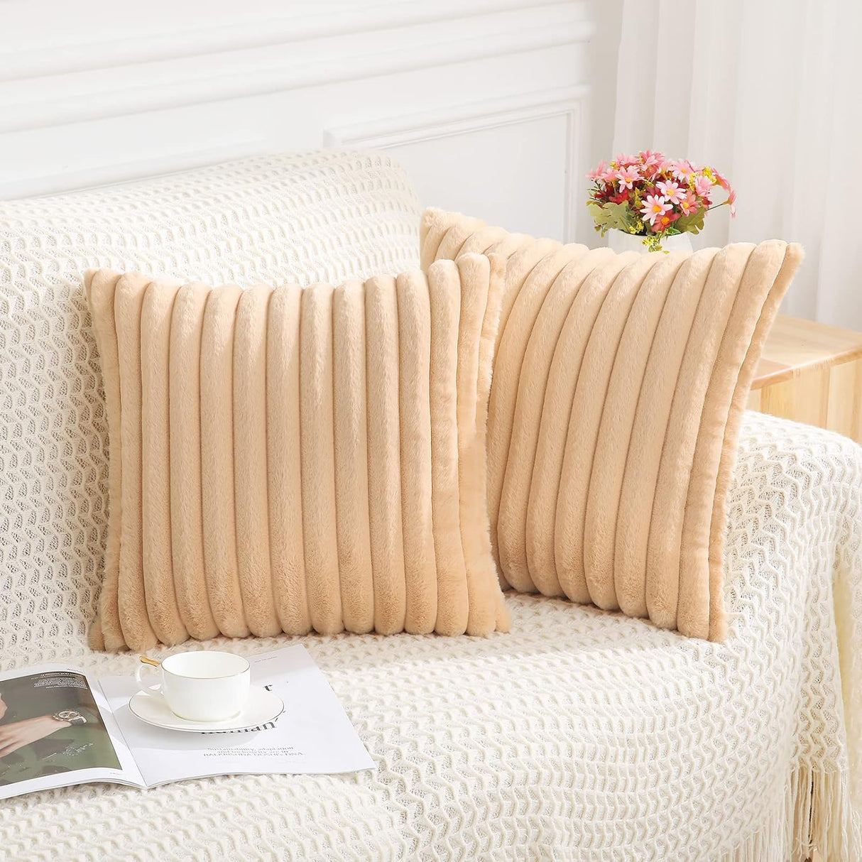 Pack of  1  Polyester Blend Square Throw Pillow  & 450g Insert reversible sides, removable cover size 18x18 inch
